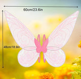 Fairy Wings for Girls Adults Light Up Butterfly Wings Sparkly LED Fairy Wings for Kids Women Halloween Costume Angel Cosplay Birthday,23.6 x 18.9 Inch - Glow-Paradise