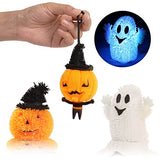 CCINEE Halloween LED Puffer Balls, Light up Stress Relief Ball Toy with Flashing Light Ghost Pumpkin Glowing Novelty Squeeze Stress Relief Toy for Kids Party Favors Bag Fillers Gift Exchange, 3Pack - Glow-Paradise