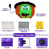 TURNMEON 8 Ft Giant Halloween Inflatables Witch Outdoor Decorations, Scary Witch Holds I Smell Children Banner LED Lights Blow Up Yard Halloween Decor Garden Lawn Holiday Party Home with Stakes Tether - Glow-Paradise