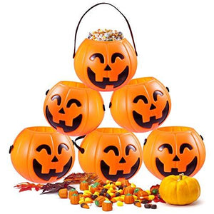 HANSGO Mini Halloween Portable Pumpkin Bucket, 12PCS 2.5 inches Small Halloween Pumpkin Candy Buckets Children Trick or Treat Bags - Glow-Paradise