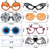 Aneco 8 Pieces Halloween Eyeglasses Novelty Halloween Party Favors Funny Halloween Party Eyeglasses Frame Halloween Toy Glasses Cosplay Props for Halloween, Party (8 styles) - Glow-Paradise