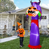 8 Ft Giant Halloween Inflatables Outdoor Decoration, Headless Ghost Holds Pumpkin Jack-O-Lantern Grim Reaper Blow Up Yard Decor LED Lights Halloween Decorations Outside Lawn Garden Home Holiday - Glow-Paradise