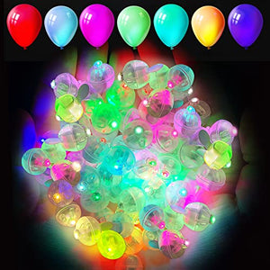 100PCs Mini Led Lights, Led Balloons Light up Balloons for Party Decorations Neon Party Lights for Paper Lantern Easter Eggs Birthday Party Wedding Halloween Christmas Decoration - Colorful Not Hangable - Glow-Paradise