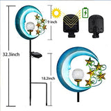 EPROSMIN Solar Outdoor Garden Lights - Solar Powered Pathway Lights Outdoor Decorative Lights Waterproof Crackle Glass Globe Led Landscape Lighting for Pathway,Yard,Lawn,Patio Stars Moon - Glow-Paradise
