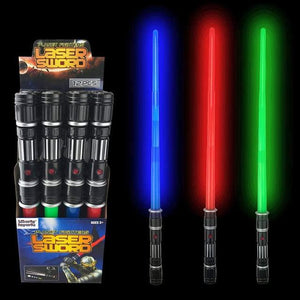 Liberty Imports 12 Pack LED Space Swords Expandable Light Up Sabers Toys with Motion Sensitive FX Sound Effects (Bulk) - Glow-Paradise