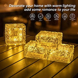 ROSHWEY Solar Ground Lights, 2 Packs Glass Solar Brick Lights with 8 LED Waterproof In-Ground Outdoor Landscape Lighting for Patio Pathway Lawn Yard Deck Driveway Walkway - Glow-Paradise
