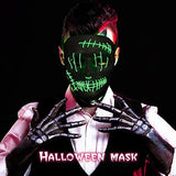ILEBYGO Halloween LED Purge Mask Scary Light Up Mask with EL Wire 3 Flashing-Modes for Halloween Festival, Party, Cos play (Green) - Glow-Paradise