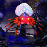 GOOSH 8 FT Width Halloween Inflatables Outdoor Spider with Magic Light, Blow Up Yard Decoration Clearance with LED Lights Built-in for Holiday/Party/Yard/Garden - Glow-Paradise
