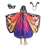 Butterfly Wings for Kids Butterfly Shawl Fairy Girl Cape Nymph Pixie Costume Halloween Accessory Children Size (Orange c) - Glow-Paradise