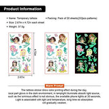 Luminous Temporary Tattoos for Kids, 224pcs Mixed Style Patterns Fake Funny Cute Waterproof Cartoon Tattoo with Mermaid, Pirate, Insect, Traffic Car for Kids Boys Girls Party Supplies Favor (20 Sheets) - Glow-Paradise