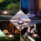 Solar Light Outdoor , Metal Glass Decorative Waterproof Garden Light LED Solar Flower Lights for Patio , Lawn,Walkway,Tabletop,Ground (Purple) - Glow-Paradise