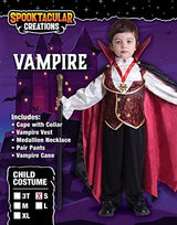 Gothic Vampire Costume Deluxe Set for Boys, Kids Halloween Party Favors, Dress Up,Role Play and Cosplay (3T) - Glow-Paradise