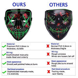 Halloween Mask LED Light up Mask (2 Pack) Scary mask for Festival Cosplay Halloween Costume Masquerade Parties,Carnival (Red+Blue) - Glow-Paradise
