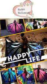 Shireake Baby Halloween/Party Prop Soft Fabric Butterfly Wings Shawl Fairy Ladies Nymph Pixie Costume Accessory … (168x135CM, Star sky) - Glow-Paradise