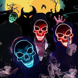 Led Masks Halloween Masks for Adults Scary for Halloween Festival Party with 3 Flash Modes Red Face Transforming Led Mask - Glow-Paradise