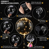 10 Pcs Bobo Balloons, 10 Pcs String LED Light up Balloons with Clear Balloons for Helium Tank Birthday Party Wedding House Decorations, Warm White - Glow-Paradise