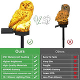 Solar Garden Stake Lights - 2 Pack Owl Solar Lights Outdoor Garden,IP67 Waterproof Warm White LED Solar Stake Lights for Garden, Patio, Yard, Lawn, Walkway Decoration(Brown) - Glow-Paradise
