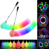 LED Poi Balls Glow Balls Soft Glow Poi Balls for Beginners and Professionals Rainbow Fade and High Strobe Spinning LED Glow Toy Light Up Balls 1x Pair Glow Poi Balls - Glow-Paradise