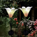 Roaming Light 2 Pack Solar Flowers，Solar Lights Outdoor Garden Flowers, Solar Garden Lights Waterproof for Patio Yard Walkway Pathway Lawn Decorations (Lily) - Glow-Paradise