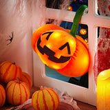 Athoinsu Light up Halloween Pumpkin Stuffed Animal LED Glowing Night Light Fluffy Soft Ghost Jack O Lantern Plush Toy Decoration Gift for Toddlers Kids, 8.5’’ - Glow-Paradise