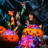 Garma 110Pcs Halloween Party Favors Bulk Include 50Pcs Halloween LED Light Up Rings+60Pcs Light Up Tattoo Stickers For Boys Girls Halloween Gift Party Decoration, Halloween Party Supplies - Glow-Paradise