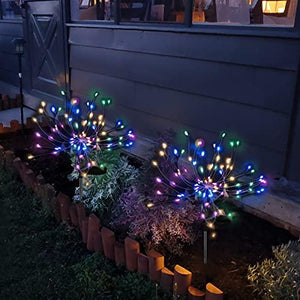 Solar Garden Lights Solar Firework Lights Solar Lights Outdoor Waterproof with 2 Lighting Modes Twinkling and Steady-ON for Garden, Patio, Yard, Flowerbed, Parties (Colorful) - Glow-Paradise