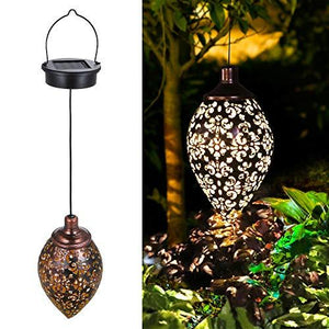Hanging Solar Lights Tomshine Solar Lantern LED Garden Lights Metal Lamp Waterproof for Outdoor Hanging Decor - Glow-Paradise