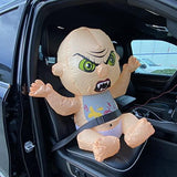 GOOSH 2.6 Foot High Halloween Inflatables Halloween Car Sitting Baby with Build-in LED Light Blow Up Inflatables for Car Decorations, Let People Increase The Fun of Driving, Driving is Not Boring - Glow-Paradise