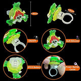 Halloween Spin LED Rings 12 Pack Fidget Light Up Rotating Rings Halloween Party Favors for Kids Skull Eyeball Ghost Spider Web Pumpkin Glow in The Dark Halloween Party Games Supplies Toys Gifts - Glow-Paradise