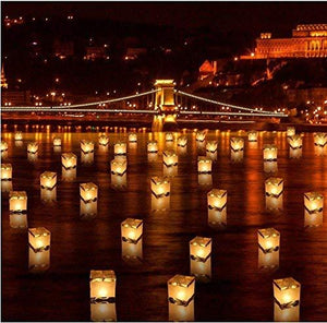 Diagtree 20 PCS Biodegradable 5.9-Inch Floating Water Candle Chinese Paper Lanterns for Wishing Praying Blessing Wedding Festival Event Party Patio Memorial Pool Side Decoration (20 Pack) - Glow-Paradise