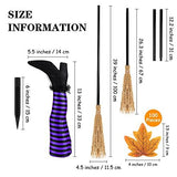 RUODON Halloween Witch Legs 13 Inches Upside Down Wicked Witch Legs Prop with Broomstick and Maple Leaves for Patio, Yard Witch Legs Decorations, Purple and Black - Glow-Paradise