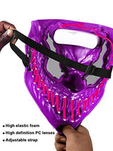 Venobat Halloween Mask LED Light Up Mask for Adults Kids - 3 Pack Cool Neon Glow Mask with Dark and Evil Glowing Eyes 3 Lighting Modes El Wire for Halloween Costume Festival Cosplay (Red+Blue+Purple) - Glow-Paradise