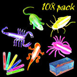 108 PCS Halloween Glow Sticks Bulk ,Halloween Light Up Necklaces, Glow in The Dark Party Favors For Kids and Adults, Halloween Light up toys Treat Bag Fillers (40 Glow Sticks+20 Bugs+20 Ropes+28 Rings) - Glow-Paradise
