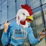 Molezu Rooster Mask,Halloween Novelty Costume Party Latex Animal head Mask Chicken Cock Cosplay Props,White (A) (A) - Glow-Paradise