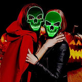 Halloween Led Mask Scary Halloween Costumes for Boys Halloween Festival Party with 3 Flash Modes Forest Green - Glow-Paradise