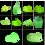 Outee Mochi Animals Toys 30 Pcs Lovely Mini Squishies Glow in The Dark Toys Mini Stress Relief Toys Mochi Squishies Toys Cute Mochi Cat Random Relief Stress Toys Easter Gifts for Kids Adults - Glow-Paradise