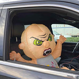 GOOSH 2.6 Foot High Halloween Inflatables Halloween Car Sitting Baby with Build-in LED Light Blow Up Inflatables for Car Decorations, Let People Increase The Fun of Driving, Driving is Not Boring - Glow-Paradise