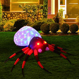 GOOSH 4 FT Width Halloween Inflatable Outdoor Red Legged Spider with Magic Light, Blow Up Yard Decoration Clearance with LED Lights Built-in for Holiday/Party/Yard/Garden - Glow-Paradise