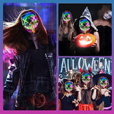 Halloween Purge Mask Light up - CHAOYU LED Scary Face Mask 2 Color Glow Mask with 3 Light Modes Masquerade Costume for Adults Kids Men Women(Green & Pink) - Glow-Paradise