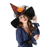 QinYing Orange Halloween Costume LED Light Witch Hats for Women Steeple Top with Lamp for Party Orange - Glow-Paradise