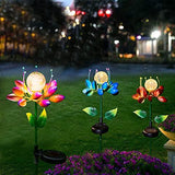 Solar Garden Lights Outdoor Decor - Solar Metal Flower Stake Lights Decorative Garden Stakes Garden Spinner Waterproof for Yard, Patio,Landscape,Garden Gift - Glow-Paradise