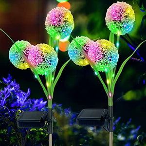 IGRARK Solar Lights Outdoor Garden Decor, 2 Pack Upgraded Solar Dandelion Garden Lights Decorative with 36 LED - IP65 Waterproof Colorful Solar Stake Lights Outdoor for Yard, Lawn, Pathway and Wedding - Glow-Paradise