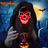 Led Masks Halloween Masks for Adults Scary for Halloween Festival Party with 3 Flash Modes Red Face Transforming Led Mask - Glow-Paradise