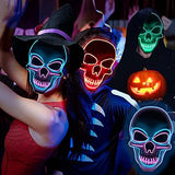 Halloween Scary Mask LED Light Up Mask for Halloween Festival Party with 3 Flash Modes Dual color(Blue Purple) - Glow-Paradise