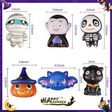6 Packs-Halloween Squishies Toys Slow Rising, Gift Box Includes Ghost: Vampire,Pumpkin,Skull,Black Cat,Mummy,Bat, Halloween Soft Stress Relief Sensory Toys for Girls,Boys,Kids Party - Glow-Paradise