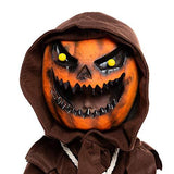 Scary Scarecrow Pumpkin Bobble Head Costume w/ Pumpkin Halloween Mask for Kids Role-Playing (3T(3-4yr)) - Glow-Paradise