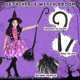 Halloween Witch Costume for Girls, Light Up Toddler Witch Dress with Hat and Broom, Kids Witch Costumes for Halloween Role-Play Party (Small) - Glow-Paradise