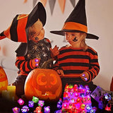 Garma 110Pcs Halloween Party Favors Bulk Include 50Pcs Halloween LED Light Up Rings+60Pcs Light Up Tattoo Stickers For Boys Girls Halloween Gift Party Decoration, Halloween Party Supplies - Glow-Paradise