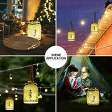 VOOKRY Solar Fairy Lantern Outdoor Fairy Decor Green Frosted Glass Hanging Jar Solar Garden Lights Fairy Decorations 20 LEDs Warm White Waterproof for Yard, Path, Christmas, Party, Birthday, Gifts - Glow-Paradise