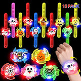 15Pack Halloween LED Spin Bracelets Halloween Toys Gifts Party Favors for Kids 15 Style Pumpkin Spider Flash Light up Fidget Toy Halloween Treat Goodie Bag Glow in the Dark Party Supplies - Glow-Paradise